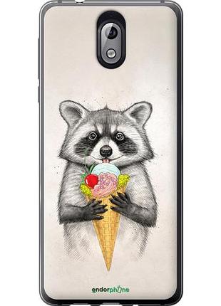 Чехол на nokia 3.1 енотик с мороженым "4602u-1530-10746"