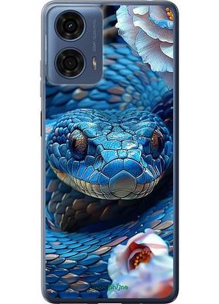 Чехол на motorola moto g24 power blue snake "6079u-3665-10746"