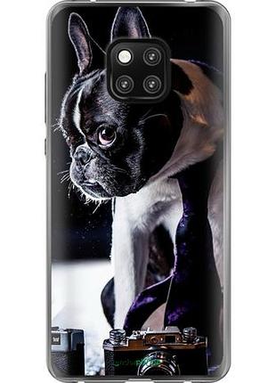 Чехол на huawei mate 20 pro бульдог-фотограф "142u-1567-10746"