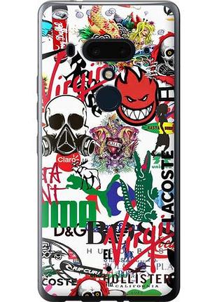 Чехол на htc u12 plus many different logos "4022u-1712-10746"