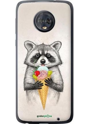 Чехол на motorola moto g6 plus енотик с мороженым "4602u-976-10746"