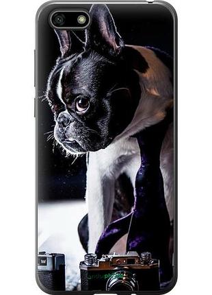 Чехол на huawei y5 2018 бульдог-фотограф "142u-1500-10746"