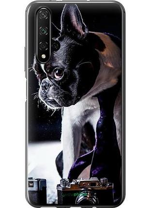 Чехол на huawei honor 20 бульдог-фотограф "142u-1697-10746"