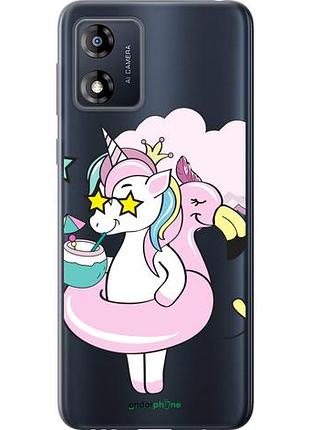 Чехол на motorola moto e13 crown unicorn "4660u-3053-10746"