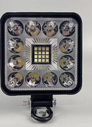 Фара led квадратна на трактор, ближнє світло, задній хід 48w 6000k (28 діодів) (8.5см х 8.5см х 1.5см) mini