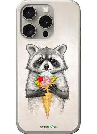 Чохол на iphone 15 pro єнотик з морозивом "4602u-3096-10746"