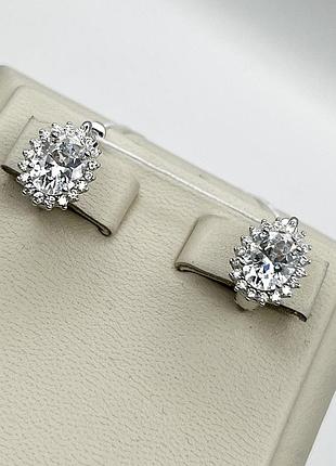 Сережки серебряные с кубическим цирконием 4,18 г