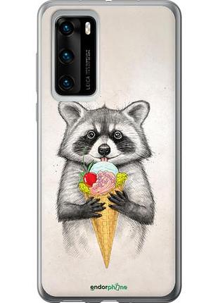 Чехол на huawei p40 енотик с мороженым "4602u-1840-10746"
