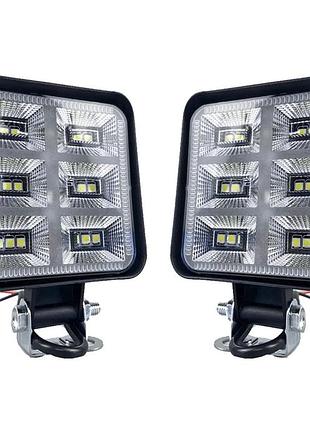 Комплект фар (2шт) led 48w квадратна на трактор, ближнє світло, задній хід 6000k (8.5см х 8.5см х 1.5см)