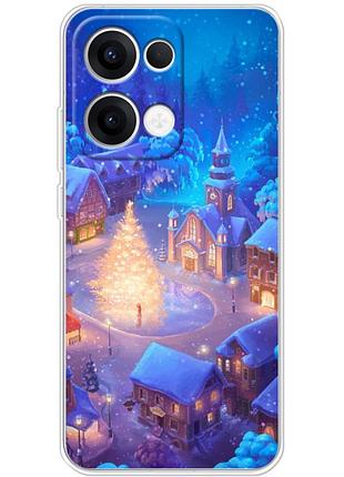 Чехол силиконовый с картинкой на oppo reno 13 (новогодний)
