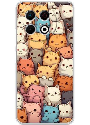 Чохол силіконовий з картинкою на tecno spark 30 pro (котики)