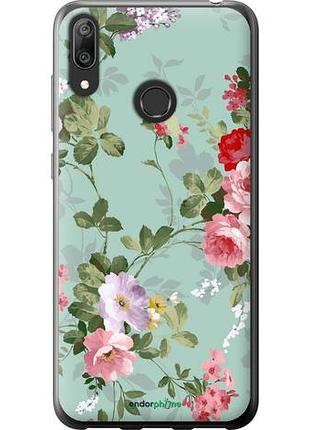 Чехол на huawei y7 2019 цветочные обои 2 "862u-1638-10746"