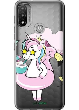 Чехол на motorola e20 crown unicorn "4660u-2509-10746"