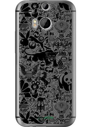 Чохол на htc one m8 dual sim чорно-сірий стикер бомбінг "2432u-55-10746"