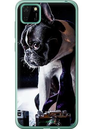 Чехол на huawei y5p бульдог-фотограф "142u-1936-10746"