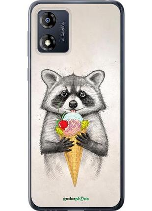 Чехол на motorola moto e13 енотик с мороженым "4602u-3053-10746"