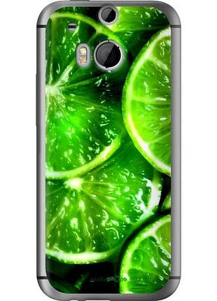 Чехол на htc one m8 зелёные дольки лимона "852u-30-10746"
