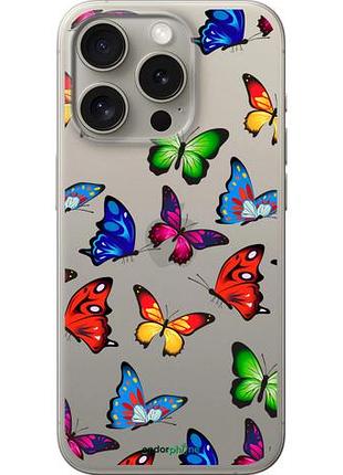 Чохол на iphone 15 pro барвисті метелики "4761u-3096-10746"