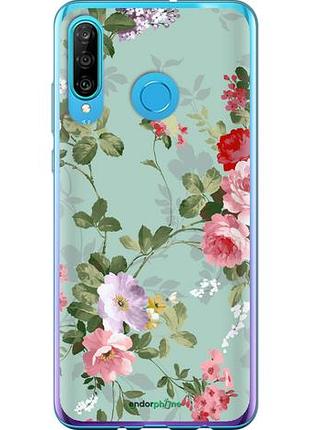 Чехол на huawei p30 lite цветочные обои 2 "862u-1651-10746"
