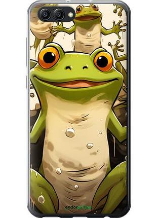 Чехол на huawei honor v10 / view 10 веселая жаба "5658u-1579-10746"