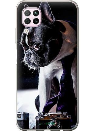 Чехол на huawei p40 lite бульдог-фотограф "142u-1887-10746"