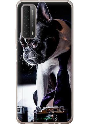 Чехол на huawei p smart 2021 бульдог-фотограф "142u-2100-10746"