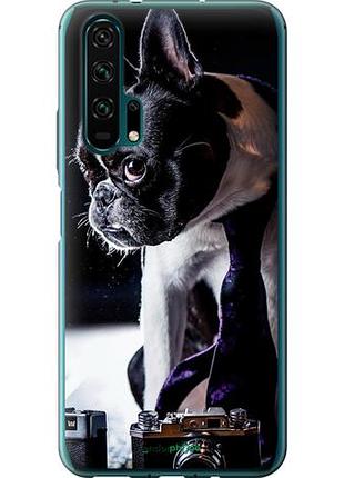 Чехол на huawei honor 20 pro бульдог-фотограф "142u-1702-10746"