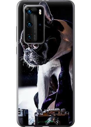 Чехол на huawei p40 pro бульдог-фотограф "142u-1839-10746"