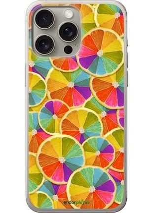 Чехол на iphone 15 pro max разноцветные дольки лимона "861u-3098-10746"