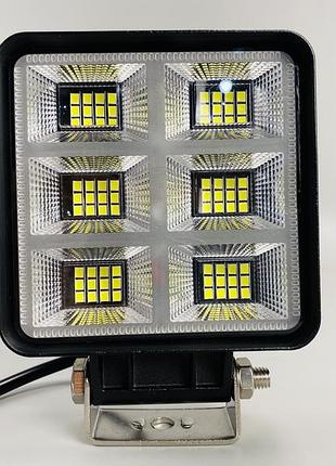 1шт фара led квадратна на трактор, ближнє світло, задній хід 72w + повітряний клапан 9-80v ip67