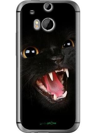 Чохол на htc one m8 чорна кішка "932u-30-10746"
