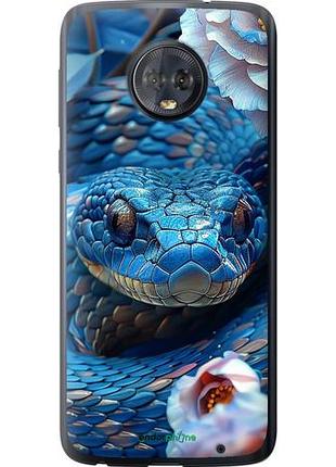 Чехол на motorola moto g6 plus blue snake "6079u-976-10746"