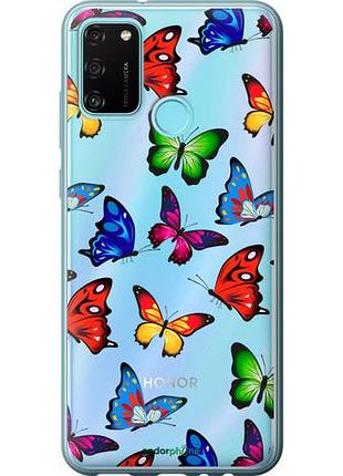 Чехол на huawei honor 9a красочные мотыльки "4761u-1900-10746"
