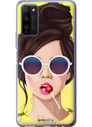 Чехол на huawei honor 30 lite девушка с чупа-чупсом "3979u-2074-10746"