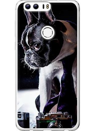 Чехол на huawei honor 8 бульдог-фотограф "142u-351-10746"