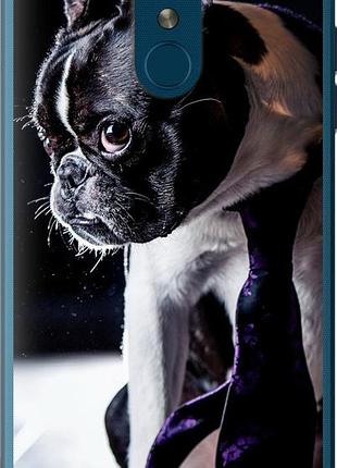 Чехол на lg k8 2018 бульдог-фотограф "142u-1384-10746"