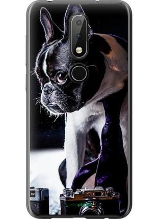 Чехол на nokia 6.1 plus бульдог-фотограф "142u-1539-10746"