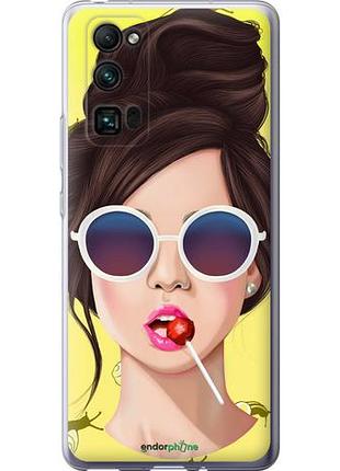 Чехол на huawei honor 30 pro девушка с чупа-чупсом "3979u-1920-10746"