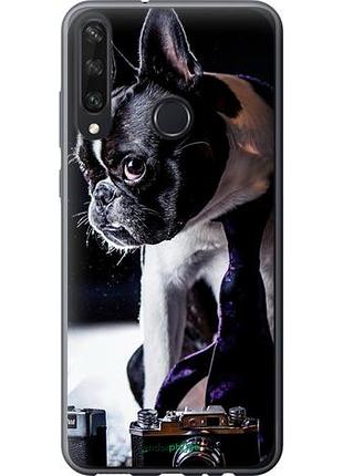 Чехол на huawei y6p бульдог-фотограф "142u-1952-10746"