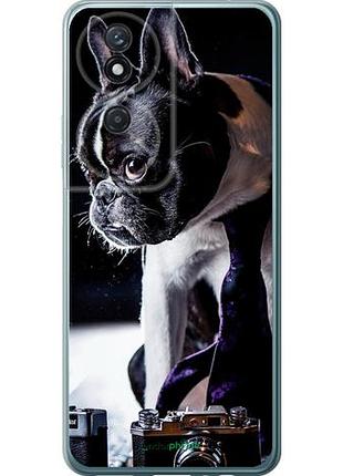 Чехол на huawei honor play 50 plus бульдог-фотограф "142u-3399-10746"