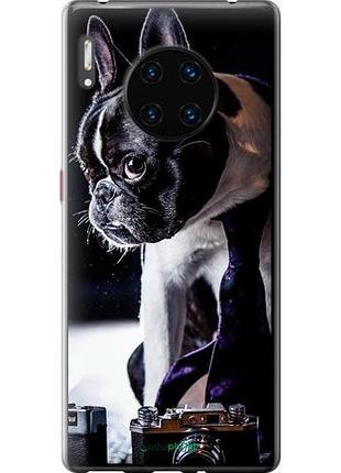 Чехол на huawei mate 30 pro бульдог-фотограф "142u-1796-10746"