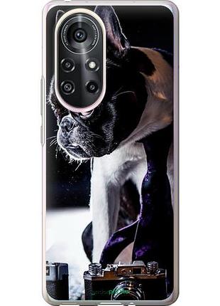 Чехол на huawei nova 8 pro бульдог-фотограф "142u-2246-10746"