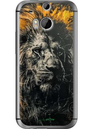 Чехол на htc one m8 dual sim лев в золотых красках "6155u-55-10746"