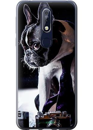 Чехол на nokia 7.1 бульдог-фотограф "142u-1593-10746"