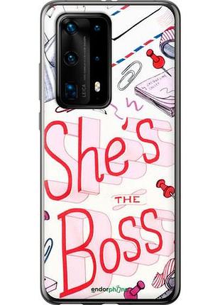 Чехол на huawei p40 pro plus she's the boss "4254u-1917-10746"