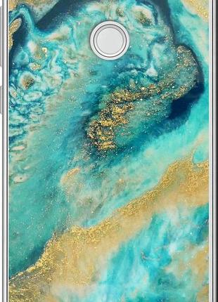Чехол на huawei p8 lite (2017) green marble "4365u-777-10746"