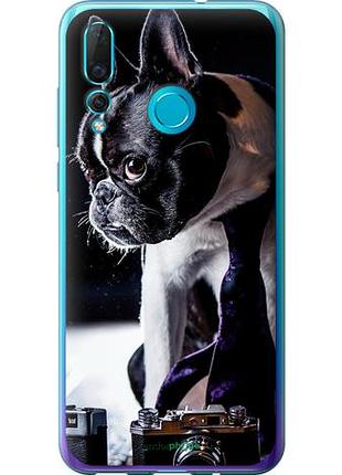 Чехол на huawei nova 4 бульдог-фотограф "142u-1632-10746"
