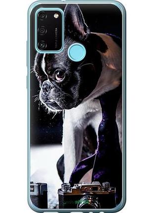 Чехол на huawei honor 9a бульдог-фотограф "142u-1900-10746"