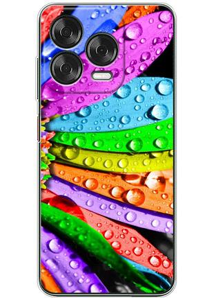Чехол силиконовый с картинкой на zte blade v70 design (цветные листья)