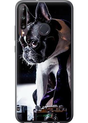Чехол на huawei p40 lite e бульдог-фотограф "142u-1875-10746"